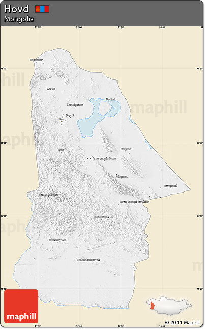 Classic Style Map of Hovd, single color outside
