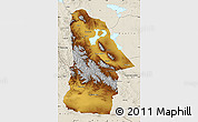 Physical Map of Hovd, shaded relief outside