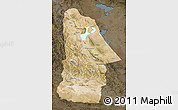 Satellite Map of Hovd, darken