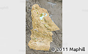 Satellite Map of Hovd, darken, semi-desaturated