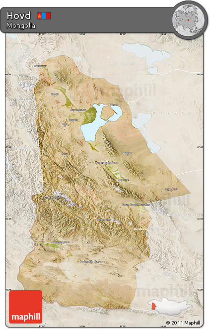 Satellite Map of Hovd, lighten