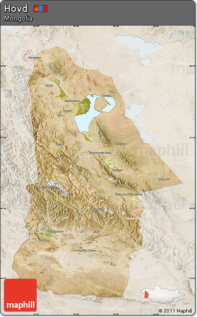 Satellite Map of Hovd, lighten