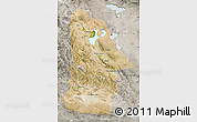 Satellite Map of Hovd, semi-desaturated