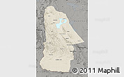 Shaded Relief Map of Hovd, darken, semi-desaturated