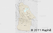 Shaded Relief Map of Hovd, lighten, desaturated