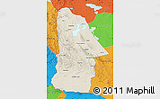 Shaded Relief Map of Hovd, political outside