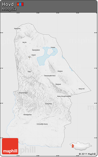 Silver Style Map of Hovd, single color outside