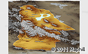 Physical Panoramic Map of Hovd, darken, semi-desaturated
