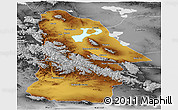 Physical Panoramic Map of Hovd, desaturated