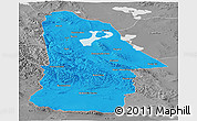 Political Panoramic Map of Hovd, desaturated