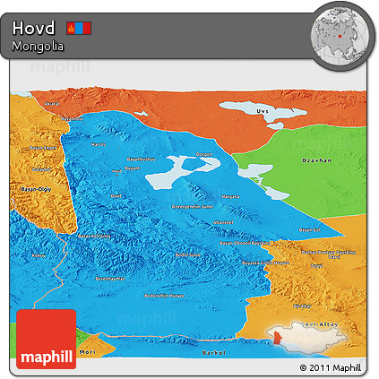 Political Panoramic Map of Hovd