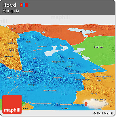 Political Panoramic Map of Hovd