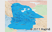 Political Panoramic Map of Hovd, lighten