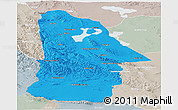 Political Panoramic Map of Hovd, lighten, semi-desaturated