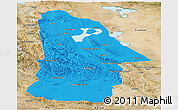 Political Panoramic Map of Hovd, satellite outside