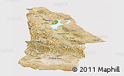 Satellite Panoramic Map of Hovd, cropped outside