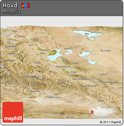 Satellite Panoramic Map of Hovd