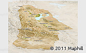 Satellite Panoramic Map of Hovd, lighten