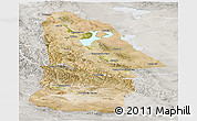 Satellite Panoramic Map of Hovd, lighten, semi-desaturated