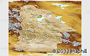 Satellite Panoramic Map of Hovd, physical outside