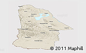 Shaded Relief Panoramic Map of Hovd, cropped outside