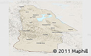 Shaded Relief Panoramic Map of Hovd, lighten