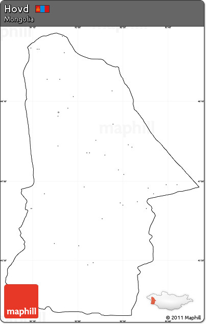 Blank Simple Map of Hovd, cropped outside, no labels