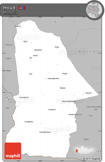 Gray Simple Map of Hovd