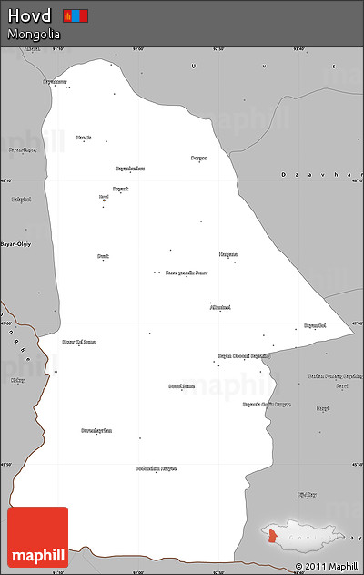 Gray Simple Map of Hovd