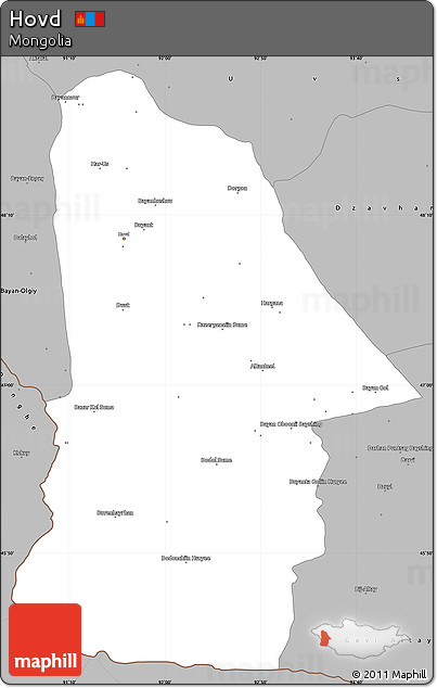 Gray Simple Map of Hovd