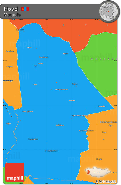 Political Simple Map of Hovd