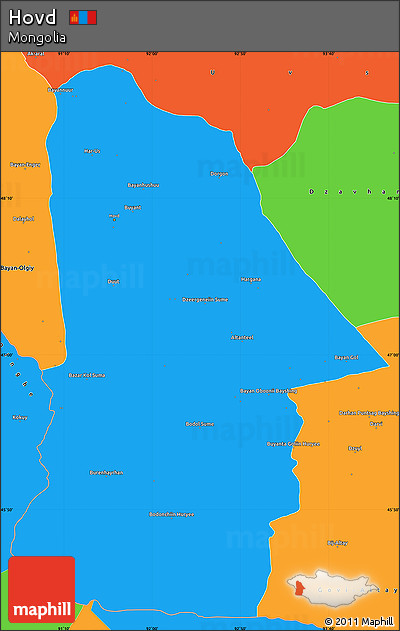 Political Simple Map of Hovd