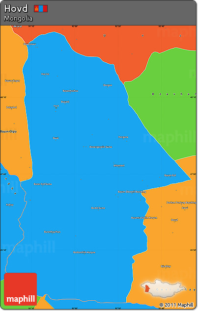 Political Simple Map of Hovd