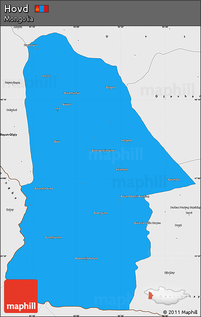 Political Simple Map of Hovd, single color outside, borders and labels