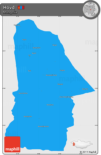 Political Simple Map of Hovd, single color outside