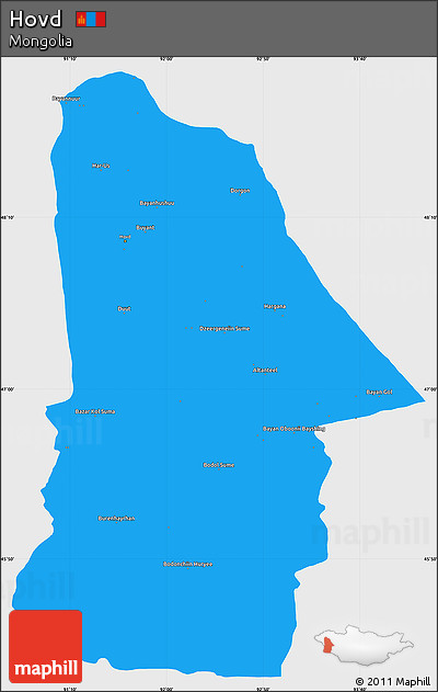 Political Simple Map of Hovd, single color outside