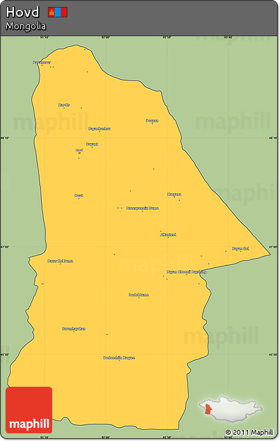 Savanna Style Simple Map of Hovd, cropped outside