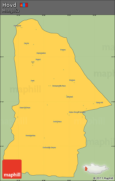 Savanna Style Simple Map of Hovd, cropped outside