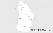 Silver Style Simple Map of Hovd, cropped outside