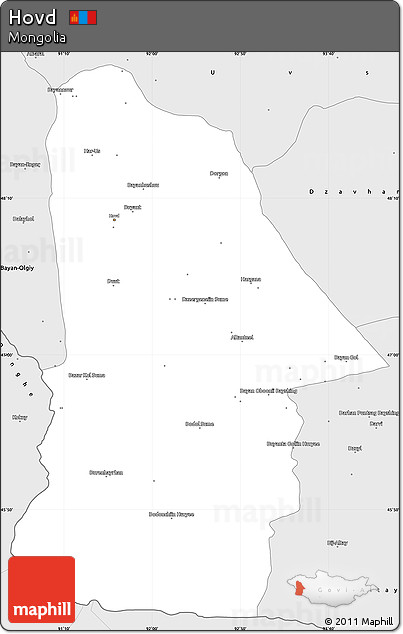 Silver Style Simple Map of Hovd