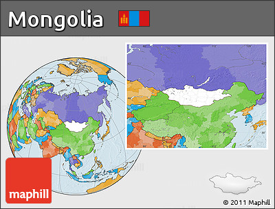 Blank Location Map of Mongolia, political outside
