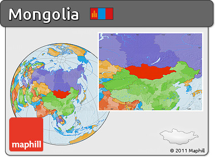 Political Location Map of Mongolia