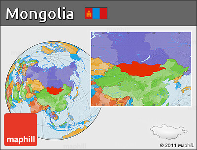 Political Location Map of Mongolia