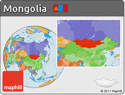Political Location Map of Mongolia