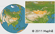 Political Location Map of Mongolia, satellite outside