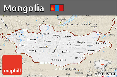 Classic Style Map of Mongolia