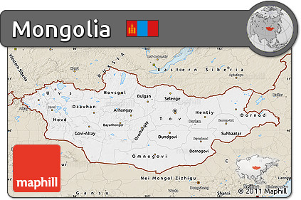 Classic Style Map of Mongolia