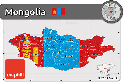 Flag Map of Mongolia