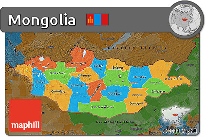 Political Map of Mongolia, darken