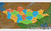 Political Map of Mongolia, darken